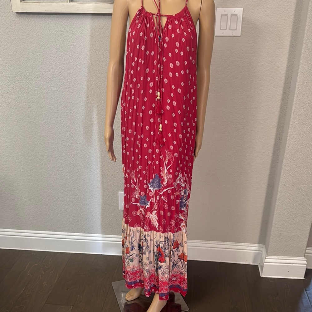 Maeve Red Halter Maxi Dress Resort Wear